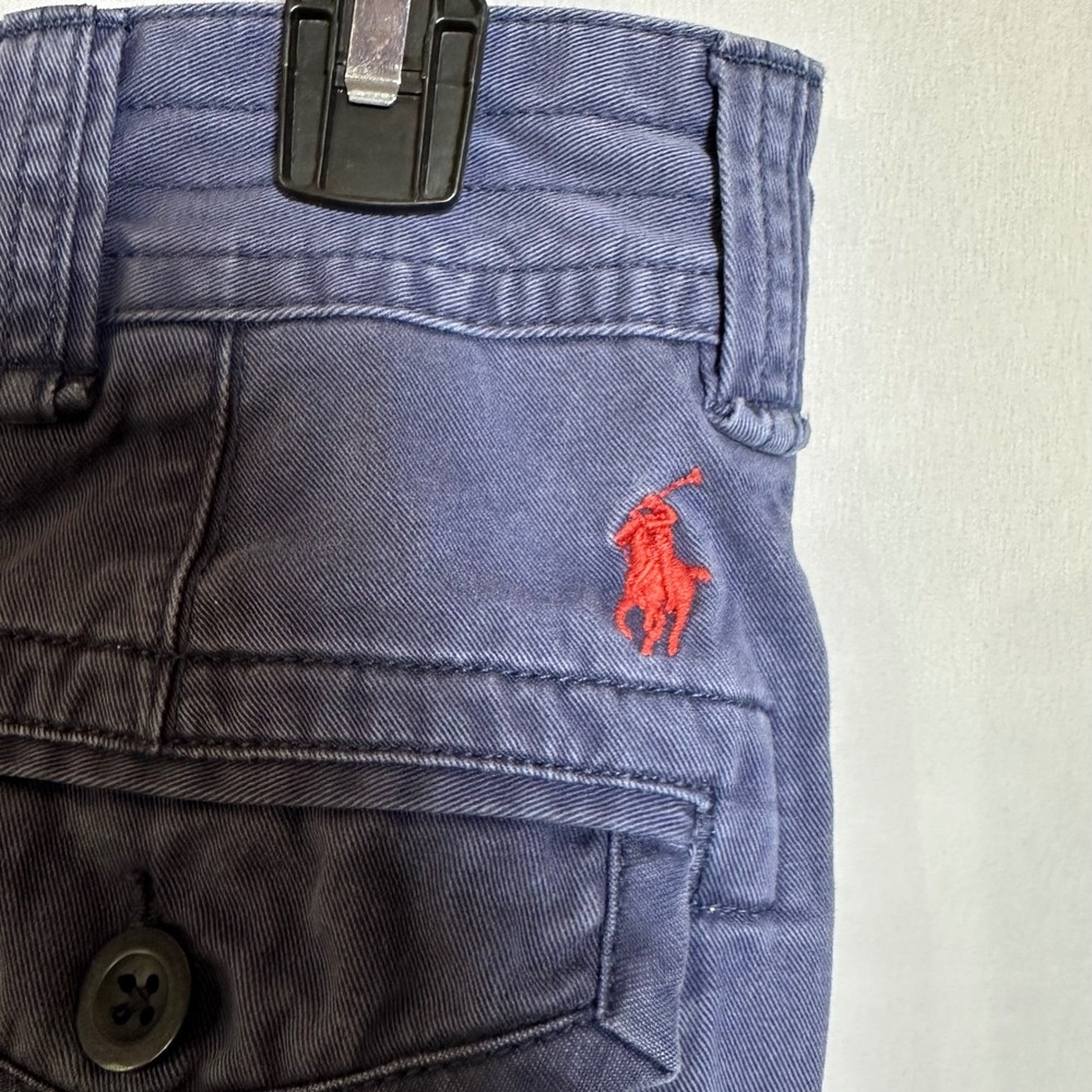 VTG Polo Ralph Lauren Cargo Shorts Men 34 Navy Blue Classic Heavy Y2K  Red Pony - Picture 10 of 12